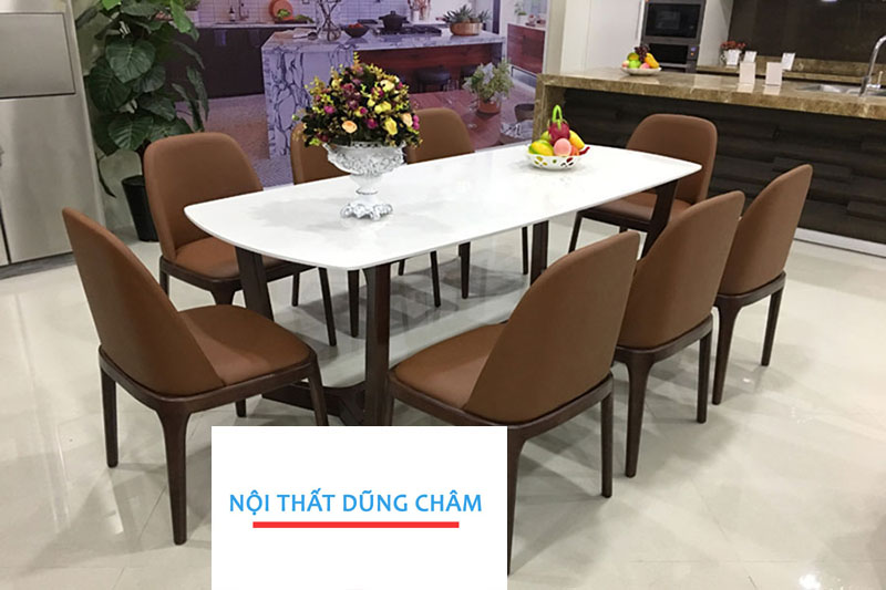 Bàn Ăn 8 Ghế Mặt Đá